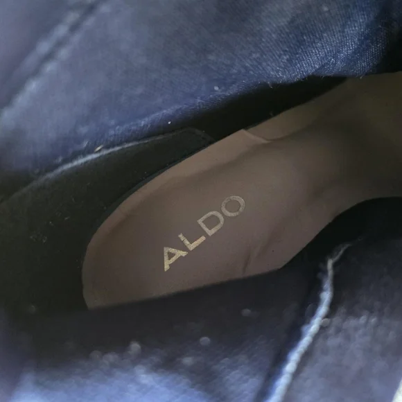 ALDO Over The Knee Thigh High Boots Blue Suede Block Heels Size 6 - Picture 3 of 7